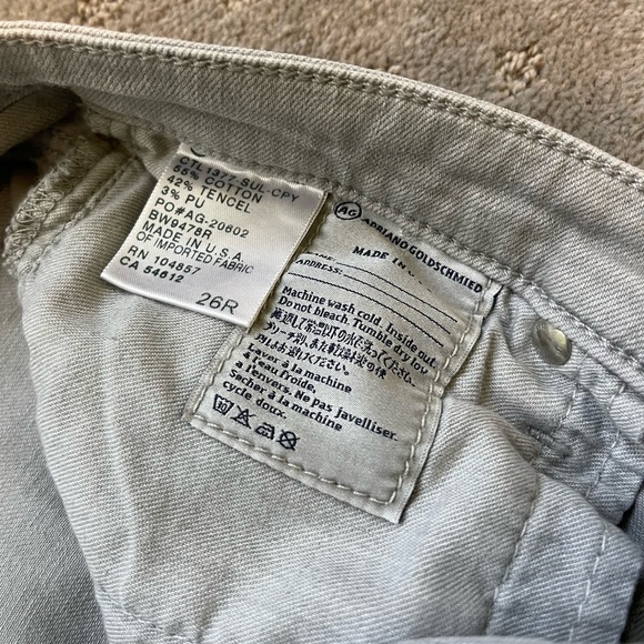 Adriano Goldschmied The Stevie Ankle Slim Fit Jeans Light Gray Color Size 26 - Picture 4 of 4